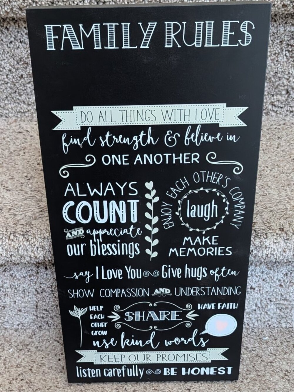 Haven of Love: The "Family Home Rules" Wall Decor Wood